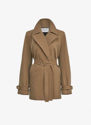 Beige Women's Alaia Midi Trench Coats Australia | X3J-2206