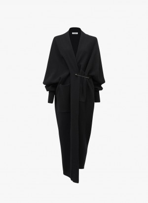 Black Women's Alaia Boiled Cashmere Coats Australia | Z2X-6269