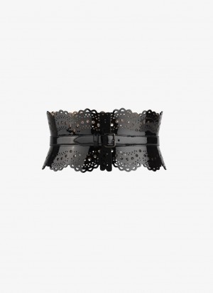 Black Women's Alaia Bustier Corset Belts Australia | R1T-9168