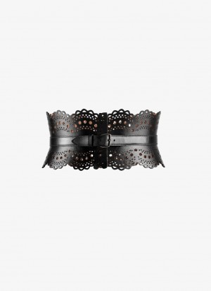 Black Women's Alaia Bustier Corset Belts Australia | G3K-0809