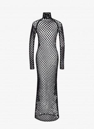 Black Women's Alaia Cage Knit Tube Dress Australia | D9L-3695