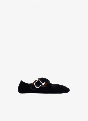 Black Women's Alaia Criss Cross Ballet Flat Shoes Australia | V3F-4674