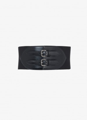 Black Women's Alaia Elastique Corset Belts Australia | N4Y-4467