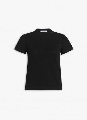 Black Women's Alaia Fitted T-shirt Alaïa Tops Australia | L6V-9495