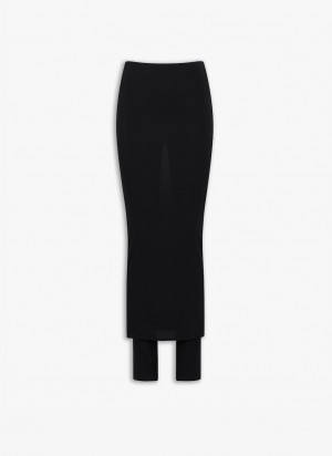 Black Women's Alaia Fluid Skirts Pants Australia | S3W-3441