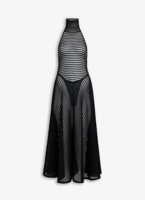 Black Women's Alaia Halter Dress Australia | Q1D-0888