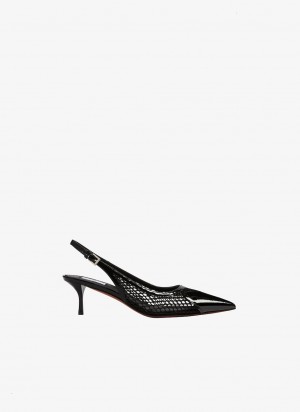 Black Women's Alaia Heart Slingbacks Pumps Australia | F9D-0432