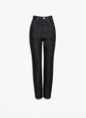 Black Women's Alaia High Waist Jeans Australia | E0J-6764