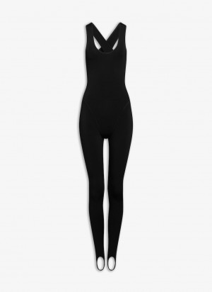 Black Women's Alaia Highshine Cross Jumpsuits Australia | J7M-5541