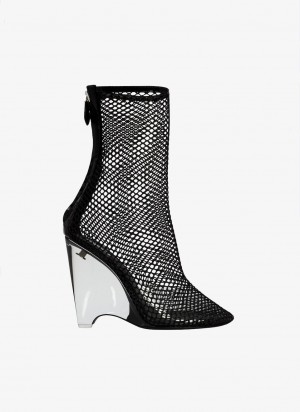 Black Women's Alaia La Cage Wedge Boots Australia | U6I-4450