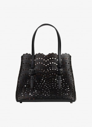 Black Women's Alaia Mina 25 Tote Bags Australia | C6J-7362