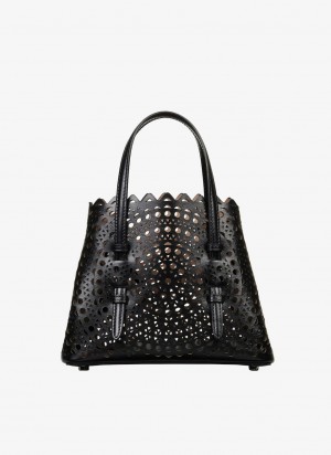 Black Women's Alaia Mina 25 Tote Bags Australia | O7A-3375