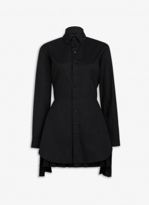 Black Women's Alaia Poplin Shirt Dress Australia | W2S-1258