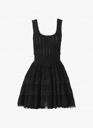 Black Women's Alaia Shiny Crinoline Dress Australia | I3H-3912