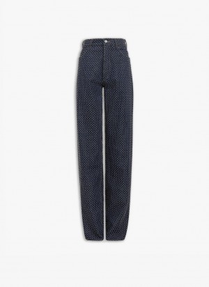 Black Women's Alaia Straight Jeans Australia | W5I-0153