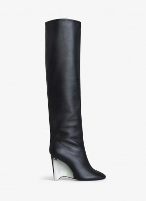 Black Women's Alaia Wedge Boots Australia | U0J-3052