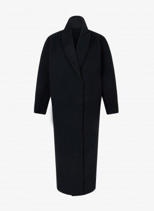 Black Women's Alaia Wool Coats Australia | J8D-5907