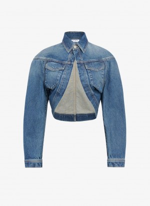 Blue Women's Alaia Denim Cardi Jackets Australia | R8N-7460