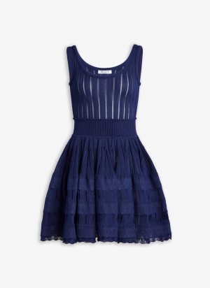 Blue Women's Alaia Shiny Crinoline Dress Australia | S6L-9533