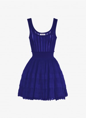 Blue Women's Alaia Shiny Crinoline Dress Australia | O7L-3151