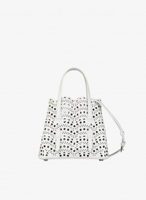 Optic White Women's Alaia Mina 20 Tote Bags Australia | B9Z-8041