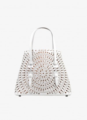 Optic White Women's Alaia Mina 25 Tote Bags Australia | W5R-9397