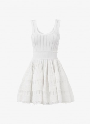 Optic White Women's Alaia Shiny Crinoline Dress Australia | L9D-4840