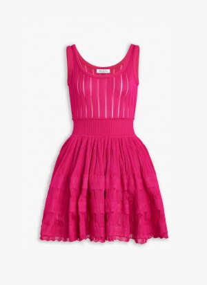 Pink Women's Alaia Shiny Crinoline Dress Australia | F9N-7344