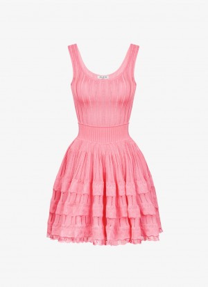 Pink Women's Alaia Shiny Crinoline Dress Australia | S4M-4838