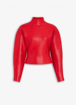 Red Women's Alaia Coated Jumper Sweaters Australia | T3A-4633