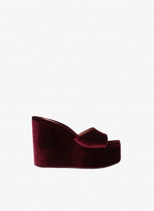 Red Women's Alaia Riviera Wedge Mules Australia | S3P-2161