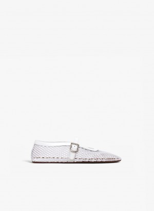 White Women's Alaia Ballet Flat Shoes Australia | W2S-6289