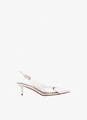 White Women's Alaia Le Cœur Slingbacks Pumps Australia | C7X-6467