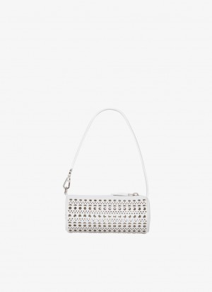 White Women's Alaia Mini Tube Clutch Bags Australia | F9E-4915