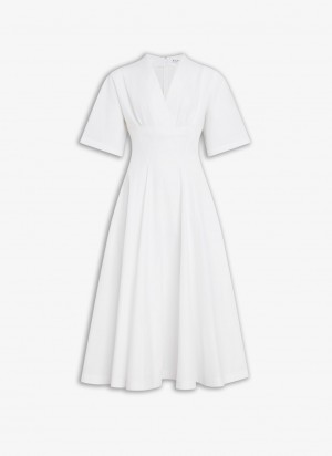 White Women's Alaia Poplin Dress Australia | H3V-2096