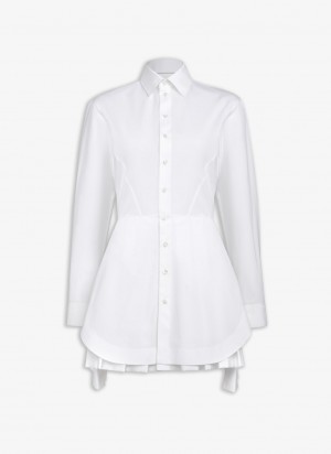 White Women's Alaia Poplin Shirt Dress Australia | Z8Q-5476