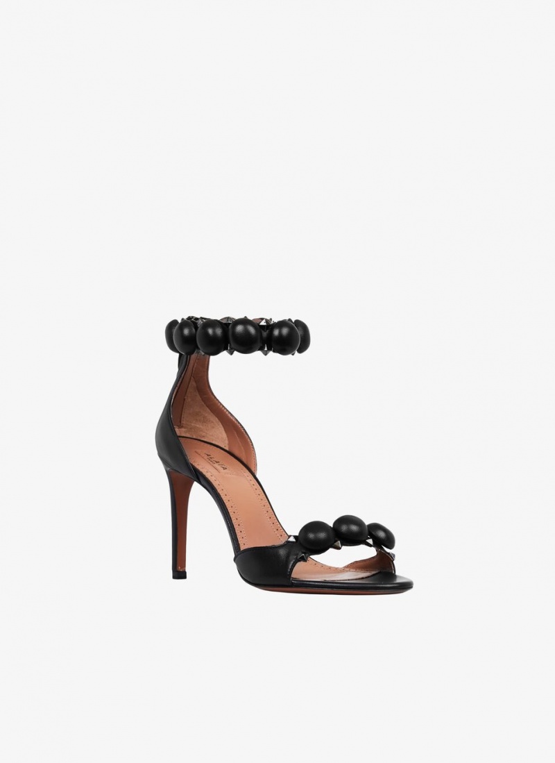 Black Women's Alaia Bombe Sandals Australia | D7O-6666