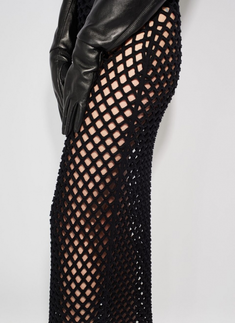 Black Women's Alaia Cage Knit Tube Dress Australia | D9L-3695