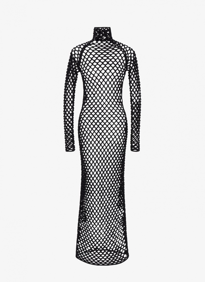 Black Women\'s Alaia Cage Knit Tube Dress Australia | D9L-3695