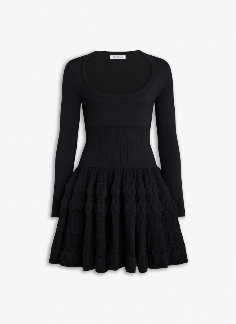 Black Women\'s Alaia Crinoline Dress Australia | R5D-2192