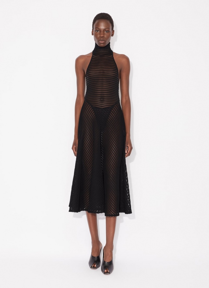 Black Women's Alaia Halter Dress Australia | Q1D-0888