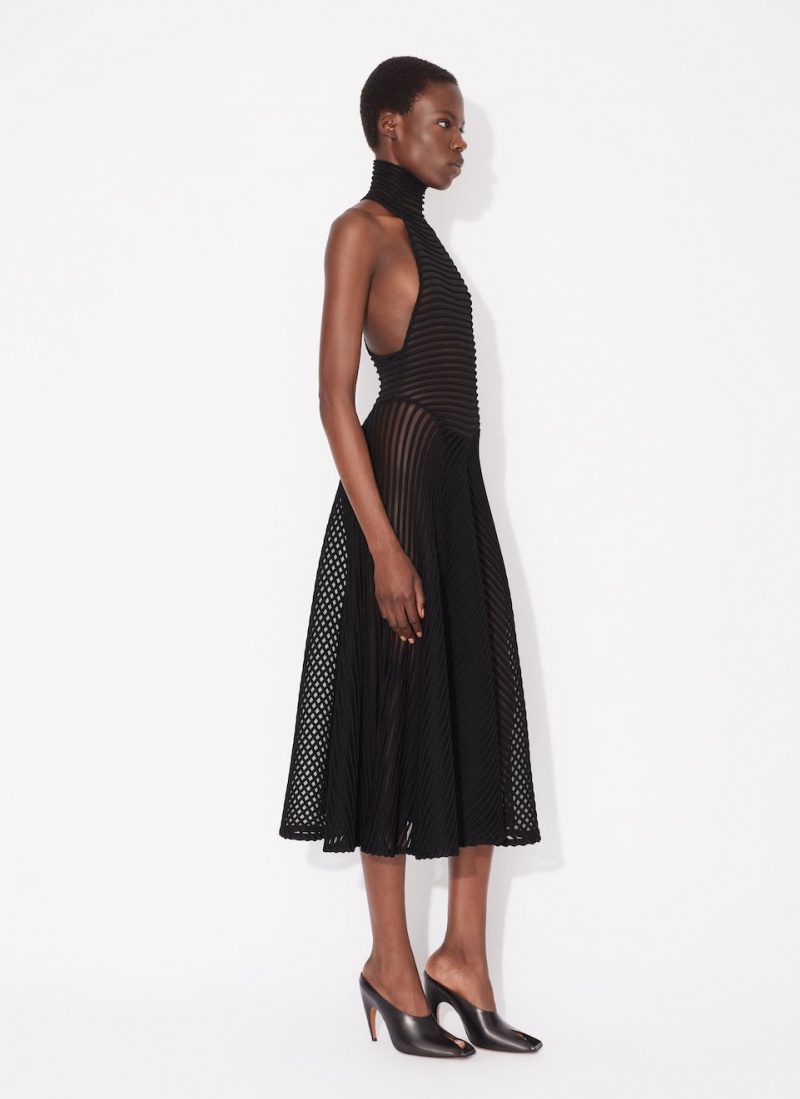 Black Women's Alaia Halter Dress Australia | Q1D-0888