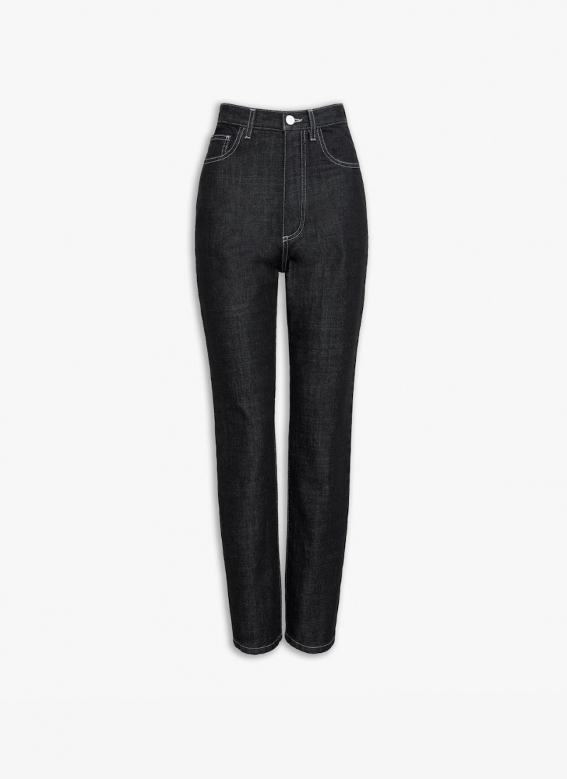 Black Women\'s Alaia High Waist Jeans Australia | R9A-9328