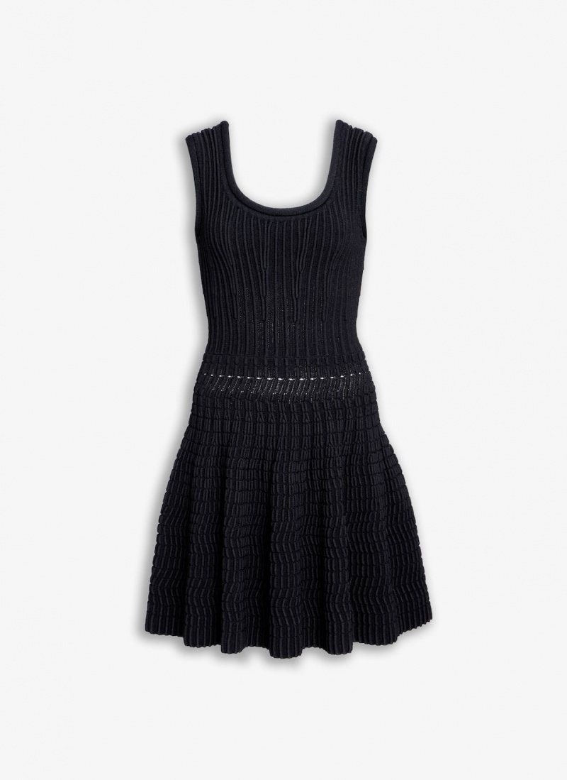 Black Women\'s Alaia Knit Skater Dress Australia | M7Y-3417