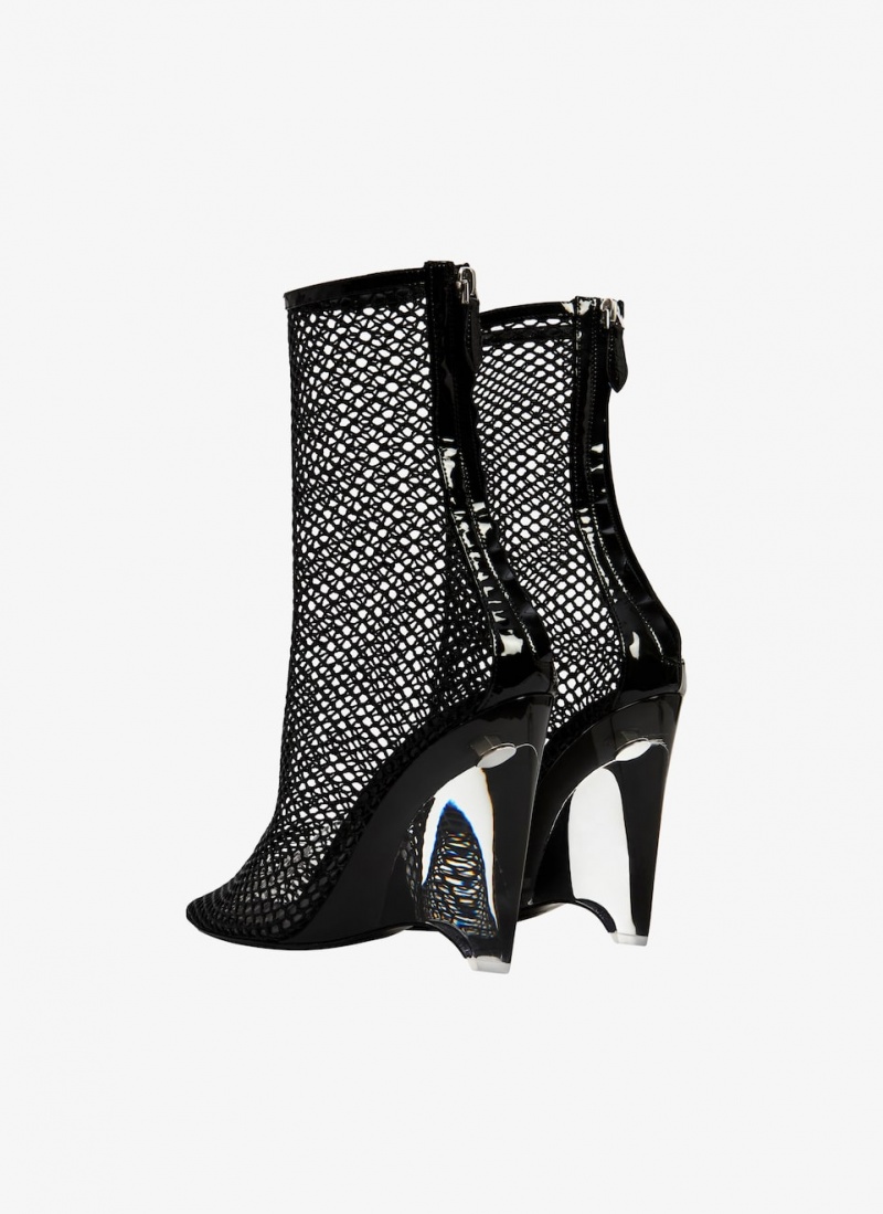 Black Women's Alaia La Cage Wedge Boots Australia | U6I-4450