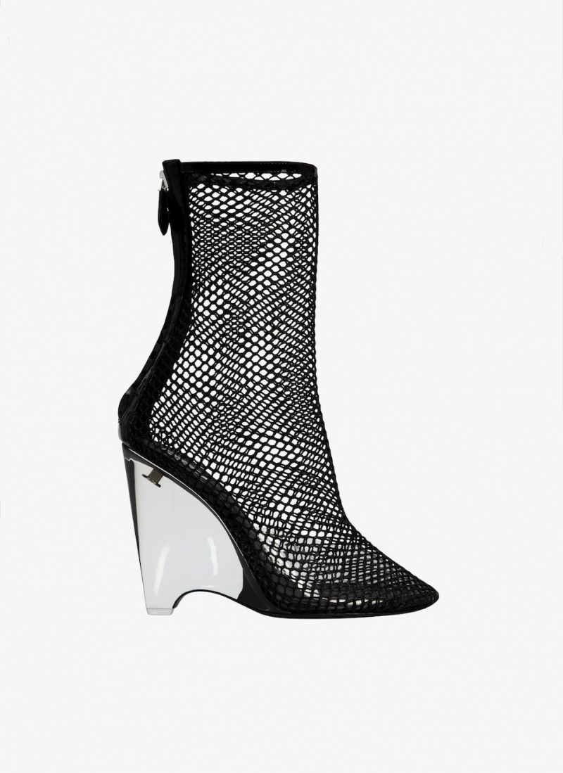 Black Women\'s Alaia La Cage Wedge Boots Australia | U6I-4450