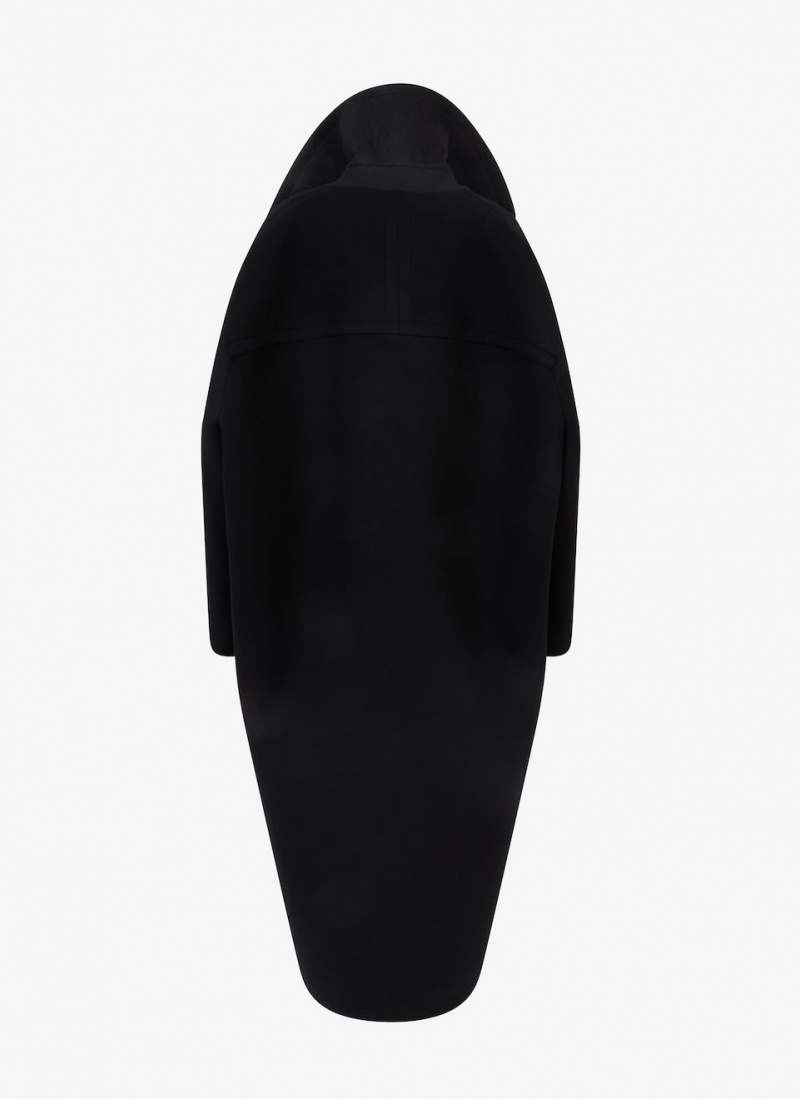 Black Women's Alaia Maxi Wool Coats Australia | W7Z-6531