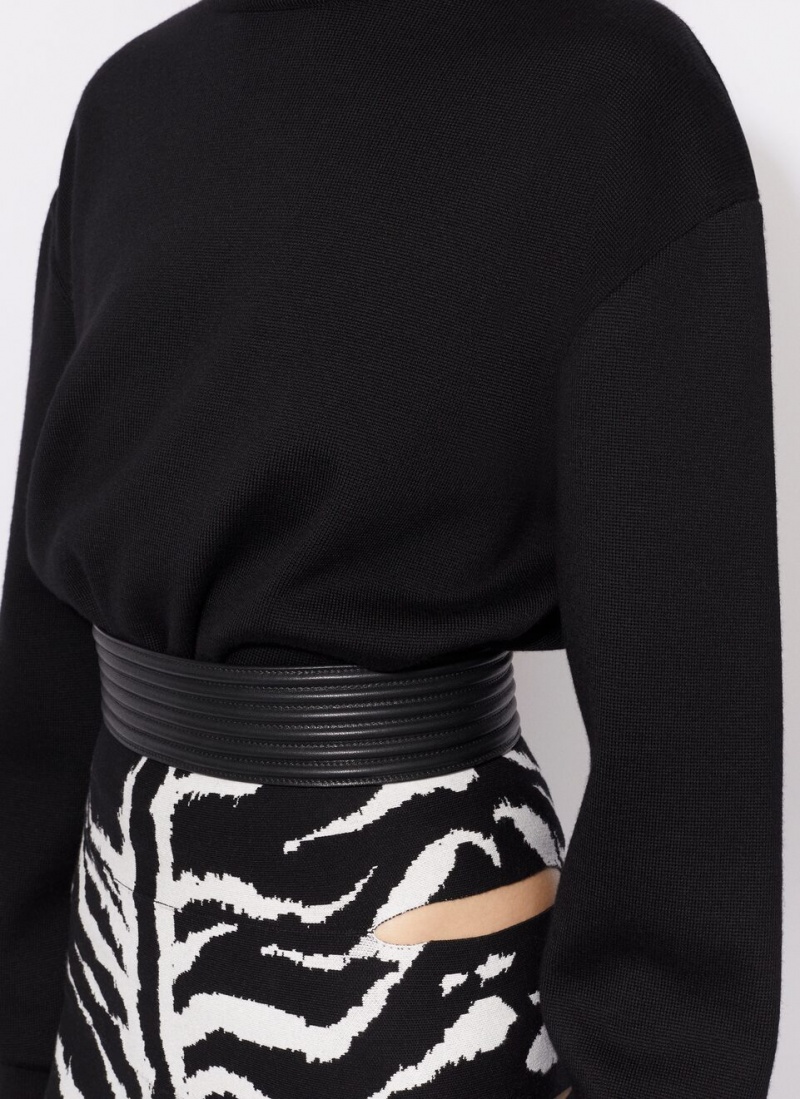 Black Women's Alaia Oversize Jumper Sweaters Australia | L0O-0296