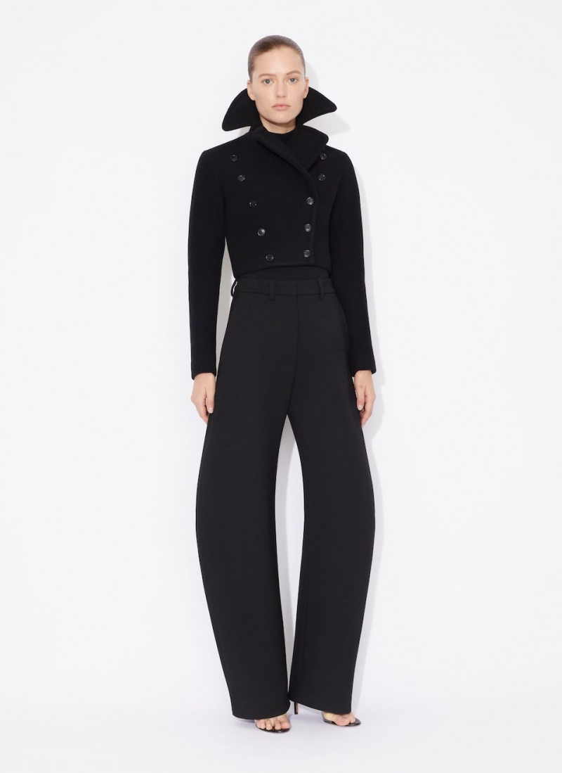 Black Women's Alaia Round Wools Pants Australia | N2V-3949