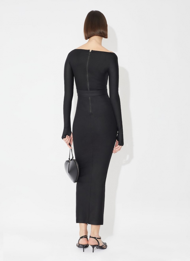 Black Women's Alaia Sculpting Jersey Dress Australia | V8N-8221